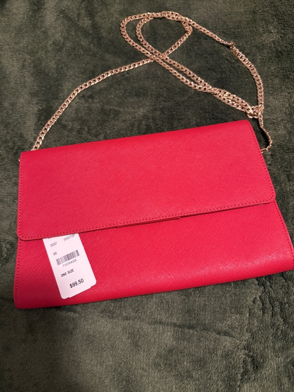 NWT -Brooks Brothers Coral/Red Chain Crossbody Bag